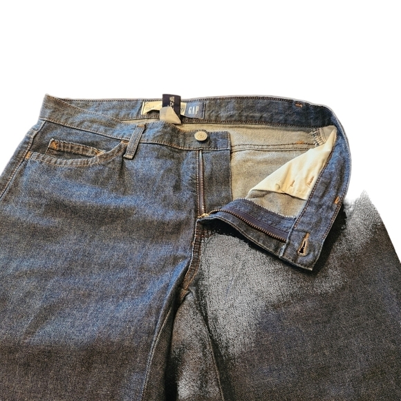 GAP side-slit capri  blue Mid-rise wide leg denim capri pants - Picture 6 of 10